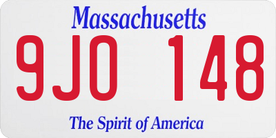 MA license plate 9JO148