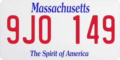 MA license plate 9JO149