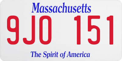 MA license plate 9JO151