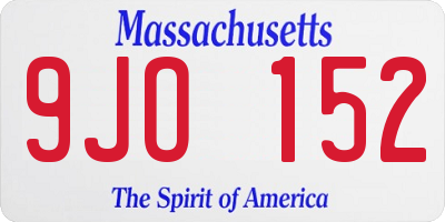 MA license plate 9JO152
