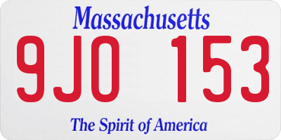 MA license plate 9JO153