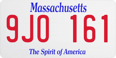 MA license plate 9JO161
