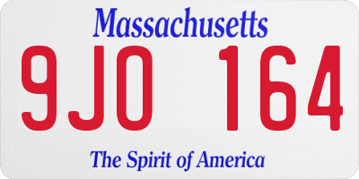 MA license plate 9JO164