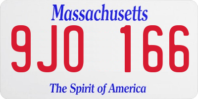 MA license plate 9JO166