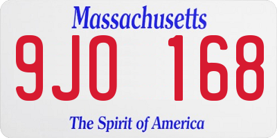 MA license plate 9JO168