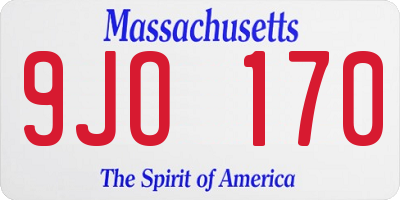 MA license plate 9JO170