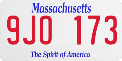 MA license plate 9JO173