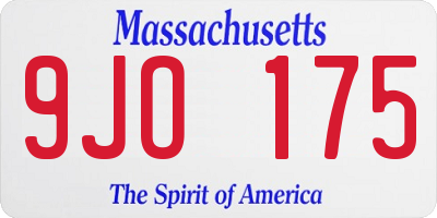 MA license plate 9JO175