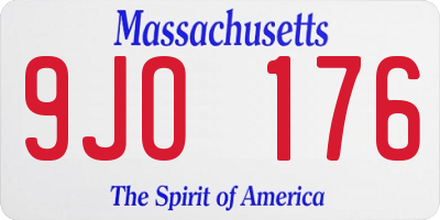 MA license plate 9JO176