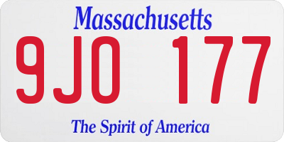 MA license plate 9JO177