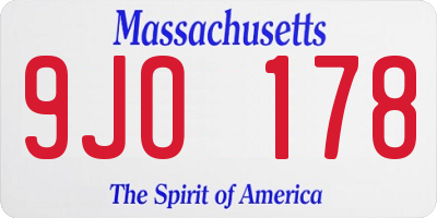 MA license plate 9JO178