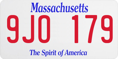 MA license plate 9JO179
