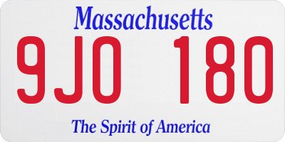 MA license plate 9JO180