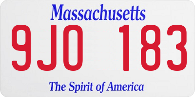MA license plate 9JO183