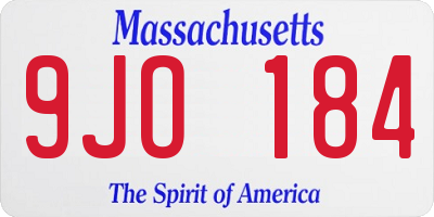 MA license plate 9JO184