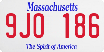 MA license plate 9JO186