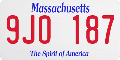 MA license plate 9JO187