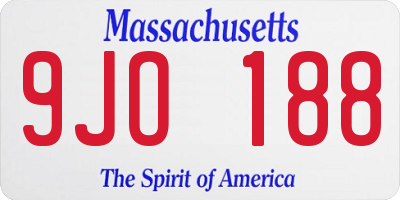 MA license plate 9JO188
