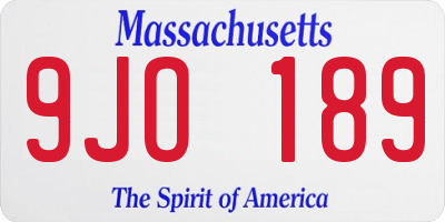 MA license plate 9JO189