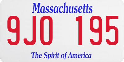 MA license plate 9JO195