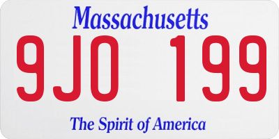 MA license plate 9JO199