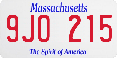 MA license plate 9JO215