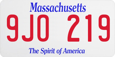 MA license plate 9JO219