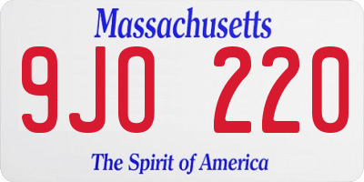 MA license plate 9JO220