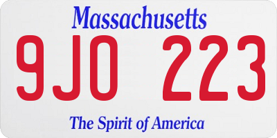 MA license plate 9JO223