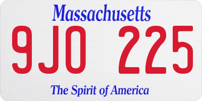 MA license plate 9JO225