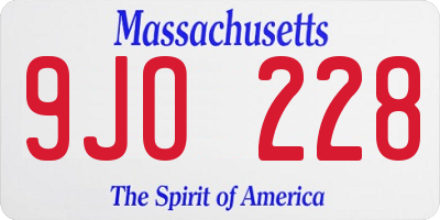 MA license plate 9JO228