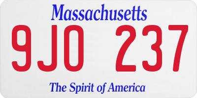 MA license plate 9JO237