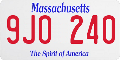 MA license plate 9JO240