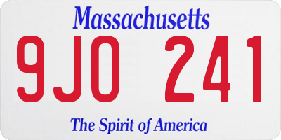 MA license plate 9JO241
