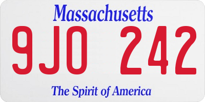 MA license plate 9JO242