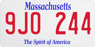 MA license plate 9JO244