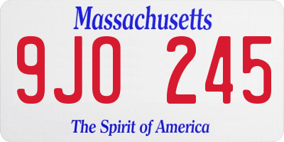 MA license plate 9JO245