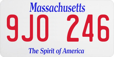 MA license plate 9JO246