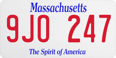 MA license plate 9JO247