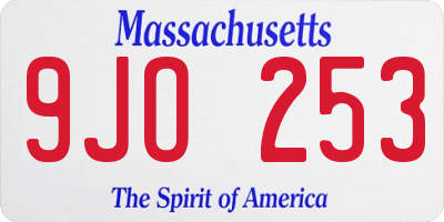 MA license plate 9JO253