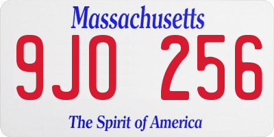 MA license plate 9JO256
