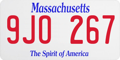 MA license plate 9JO267