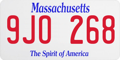 MA license plate 9JO268