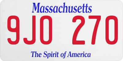 MA license plate 9JO270