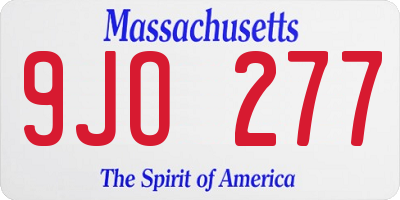 MA license plate 9JO277