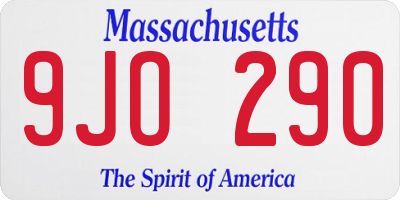 MA license plate 9JO290