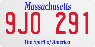 MA license plate 9JO291