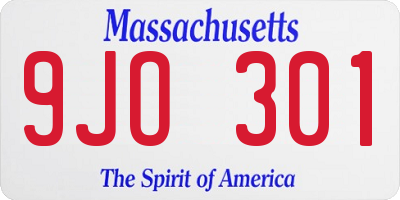 MA license plate 9JO301