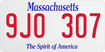 MA license plate 9JO307