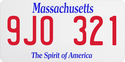 MA license plate 9JO321